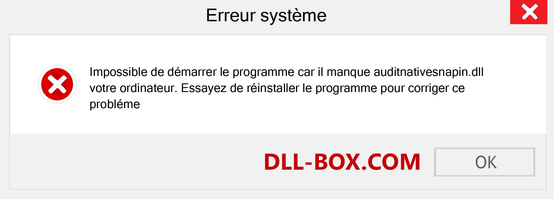 Le fichier auditnativesnapin.dll est manquant ?. Télécharger pour Windows 7, 8, 10 - Correction de l'erreur manquante auditnativesnapin dll sur Windows, photos, images